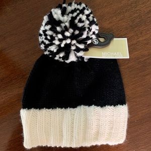 Michael Kors Knit Beanie - Navy and Cream